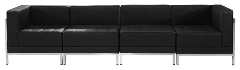 Hercules Imagination Series Black Leather 4-Piece Lounge Set