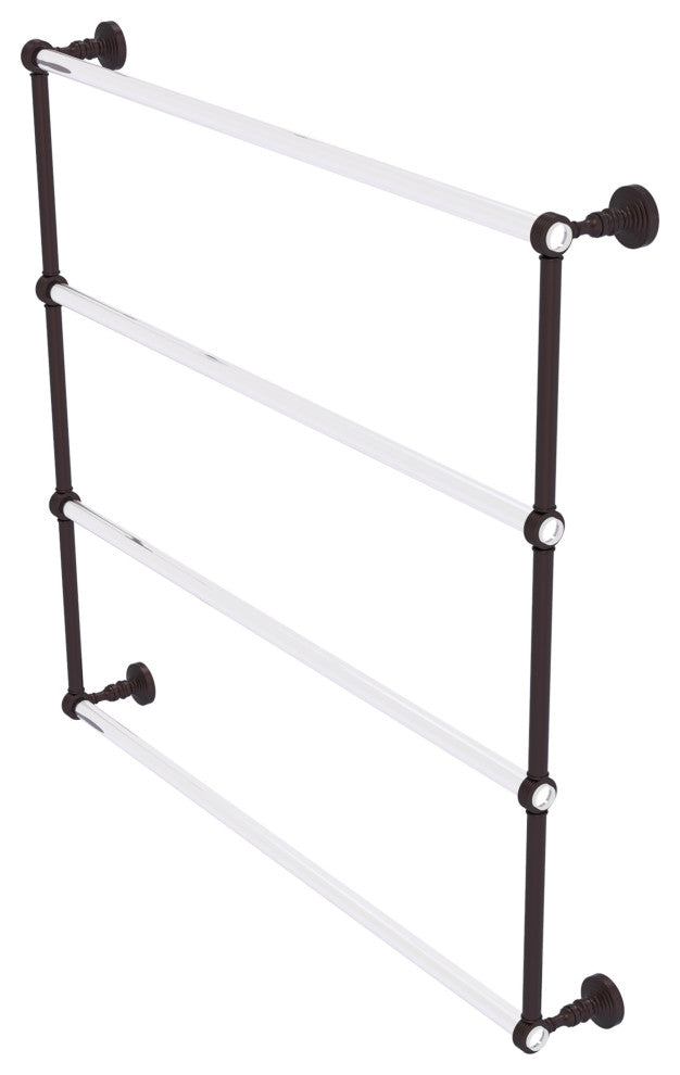 Pacific Grove 4 Tier 36" Ladder Towel Bar with Groovy Accents, Antique Bronze