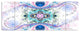Cryptical Blue Fractal Pattern, Abstract Wall Art Canvas, 70"x28", 6 Panels