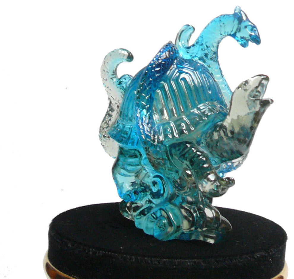 Chinese Liuli Crystal Glass Pate-de-verre Turtle Celestial Animals Figure