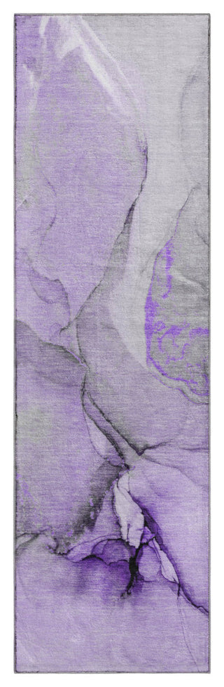 Premium Machine Washable Mayfield AMF506 Purple 2'3" x 7'6" Runner Rug