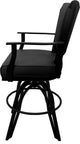 Leather Swivel Tilt Metal Bar Stool - Montana on A-Base, Black Leather on Black, 30"
