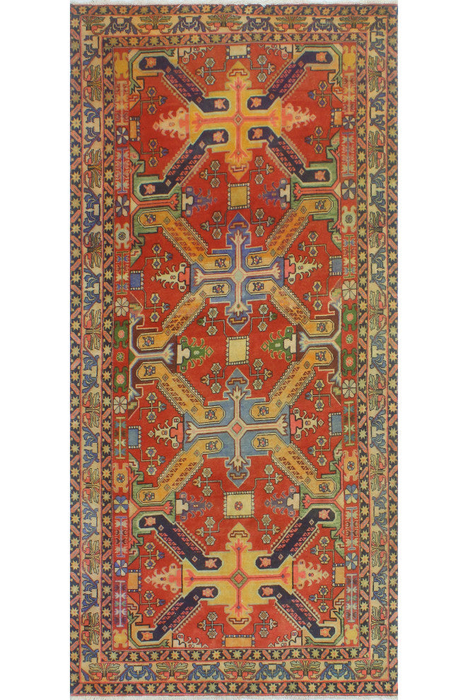 Fine Vintage Distressed Adio Rust/Beige Runner, 4'7x9'10