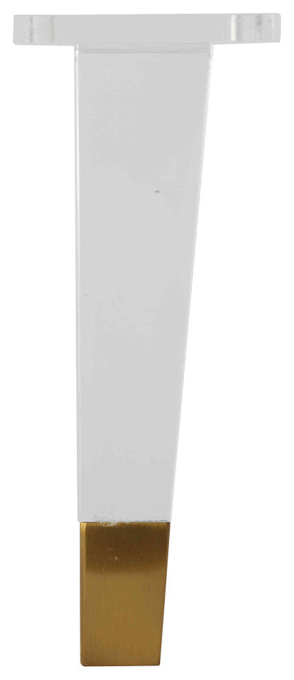 Cortesi Home Universal Acrylic Leg with Brass, Set of 4, 9"