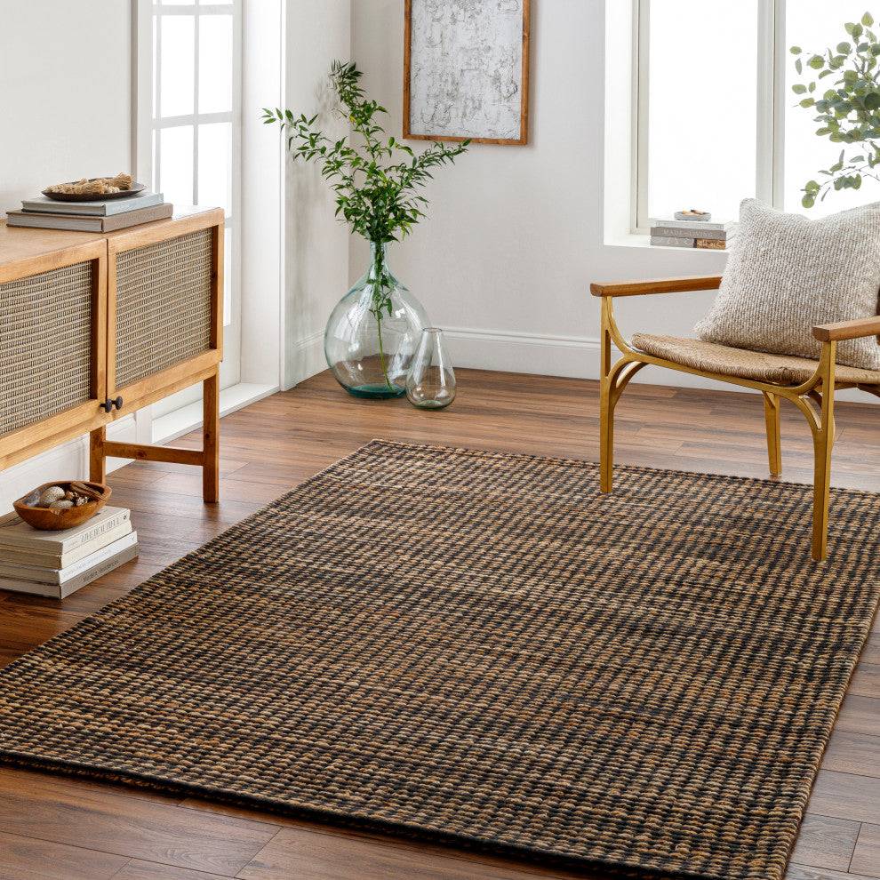 Priya PYA-2301 Black/Tan Hand Woven 8' x 10' Rug
