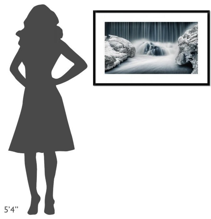 "Icy Falls" Framed Digital Print by Keijo Savolainen, 38x24"