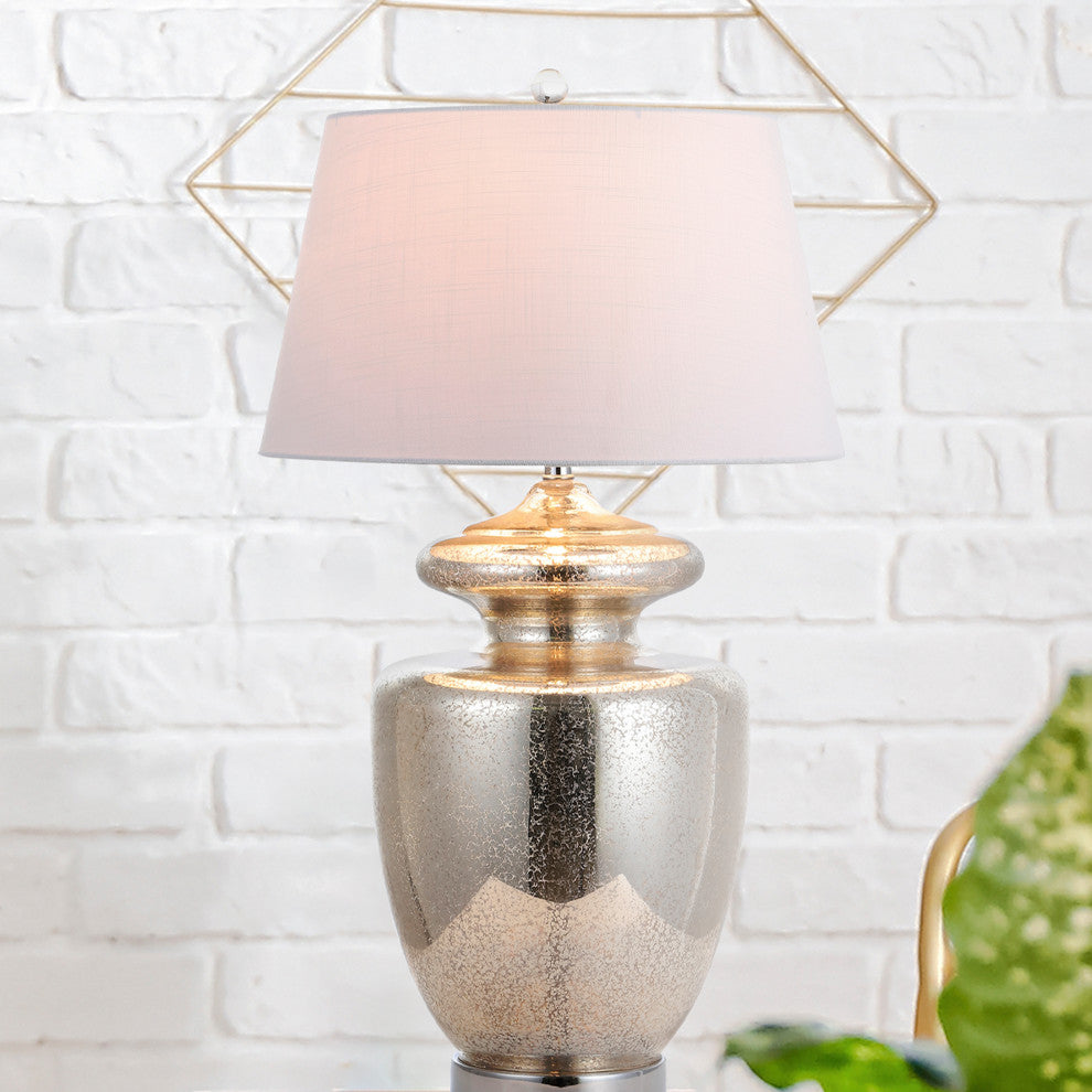 Hughes 31" Glass Table Lamp, Mercury Glass