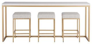Miranda Kerr Metal Console Table, Gold Finish With White Top