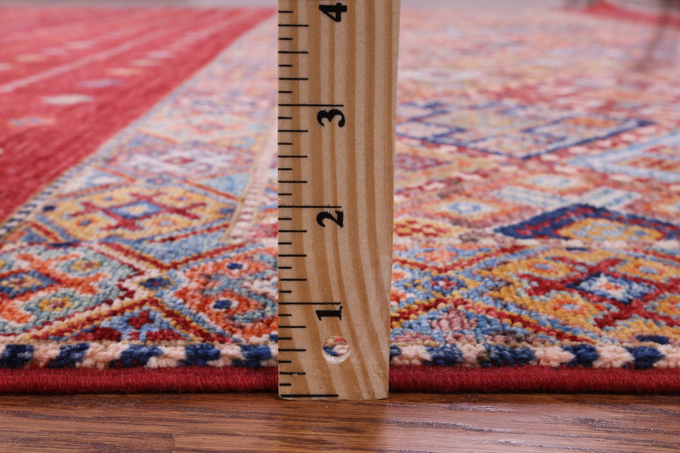8' 2" X 11' 6" Khorjin Super Kazak Hand-Knotted Rug Q10743