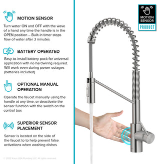 Oletto Touchless Pull-Down 1-Hole Kitchen Faucet, Bronze