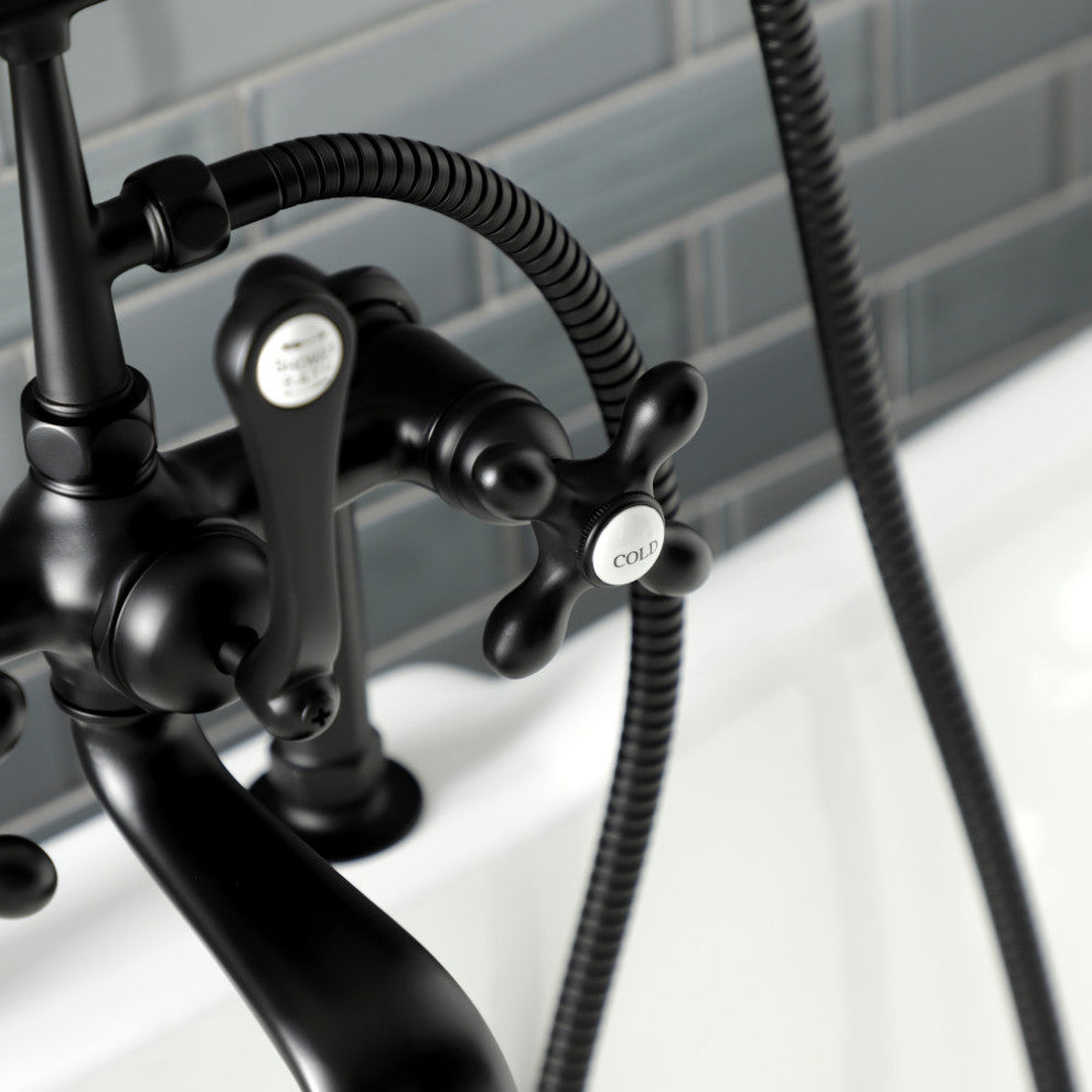 AE109T0 Deck Mount Clawfoot Tub Faucet, Matte Black