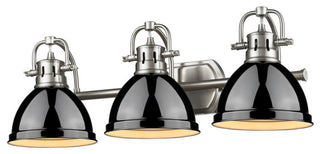 Duncan 3-Light Vanity, Pewter, Black