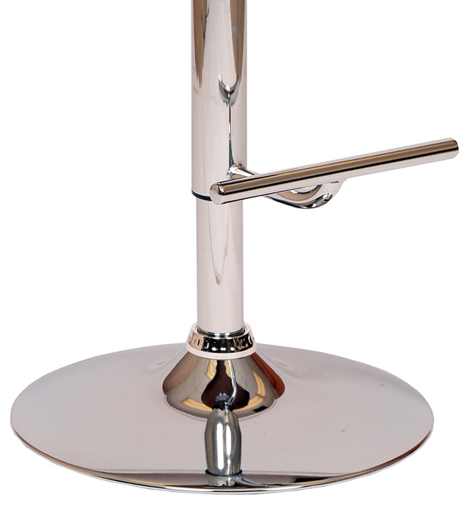 Deimer Swivel Barstool, Cream PU/Walnut Veneer and Chrome Base