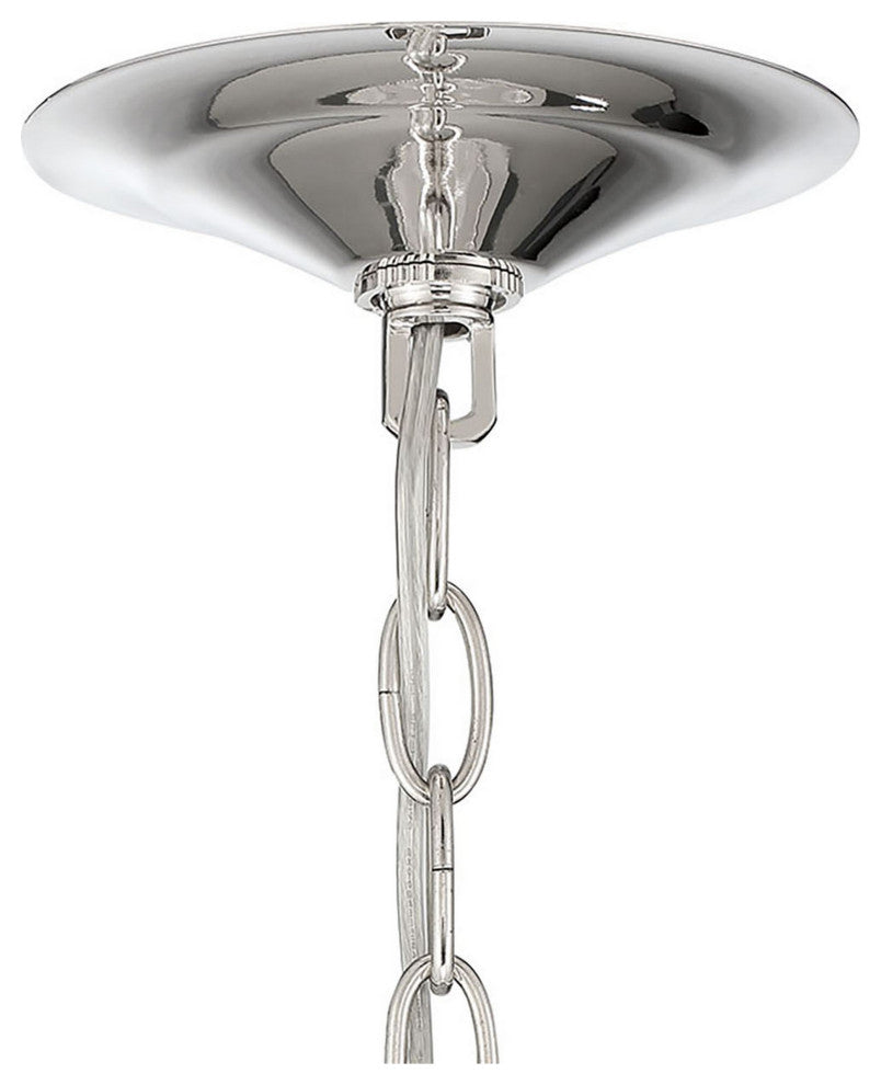 Isla 3-Light Nickel and Glass Contemporary Chandelier