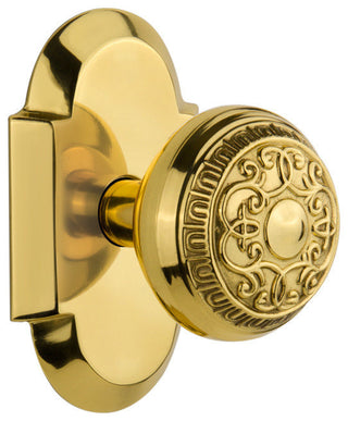 Double Cottage Plate With Egg & Dart Knob, Polished Brass