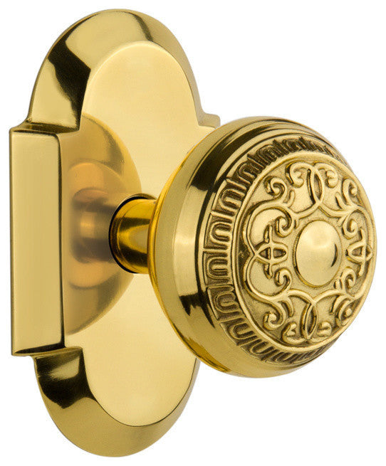 Double Cottage Plate With Egg & Dart Knob, Polished Brass