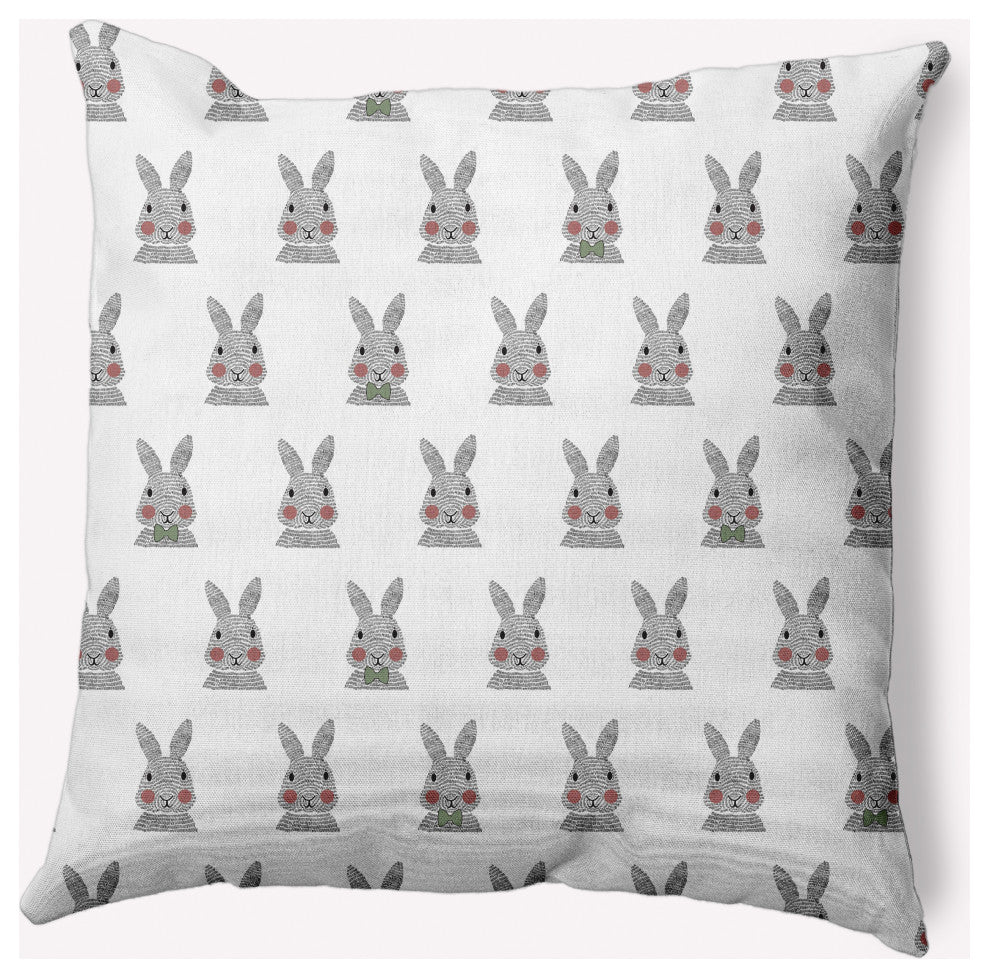 Bunny Fluffle Easter Decorative Throw Pillow, Laurel Tree Green, 18x18"