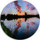 Sunset Sky Mirrored In Lake Water, Landscape Disc Metal Wall Art, 23"