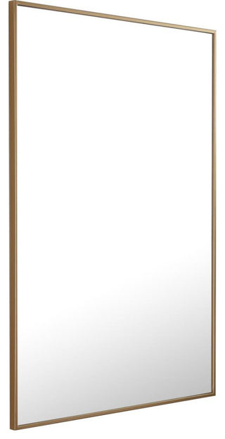 Elegant Eternity Metal Frame Rectangle Mirror 28 Inch Brass