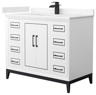 Marlena 42" Single Vanity, Cultured Top, Black Trim