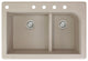 Radius 33" silQ Granite Double Bowl Kitchen Sink with 5 Holes in Cafe Latte