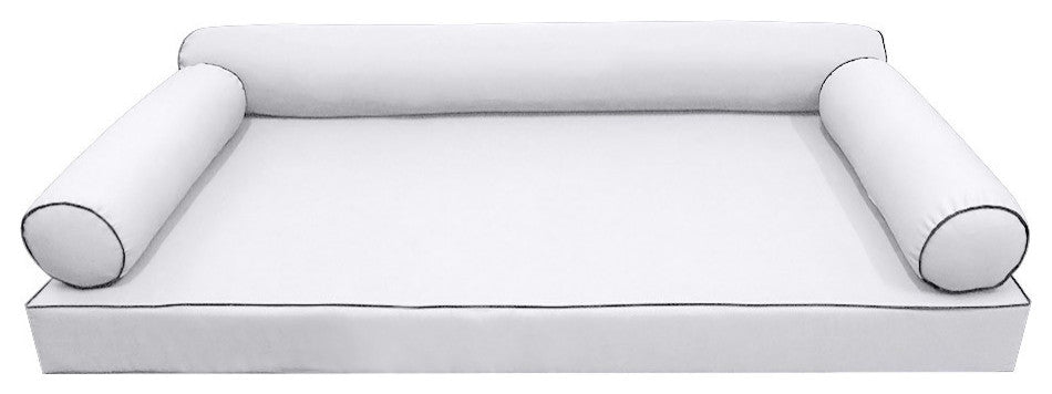 Style6 Full Size Contrast Pipe Trim Bolster Pillow Outdoor Slip Cover ONLY AD105