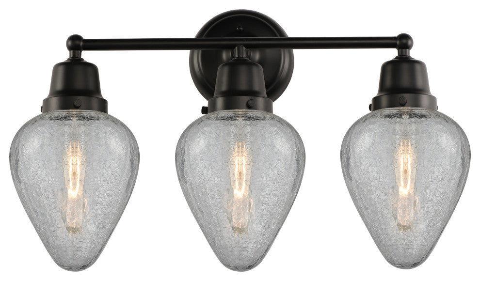 Innovations 623-3W-BK-G165 3-Light Bath Vanity Light, Matte Black