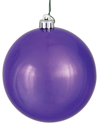 Vickerman N592526DSV 10" Plum Shiny Ball Ornament