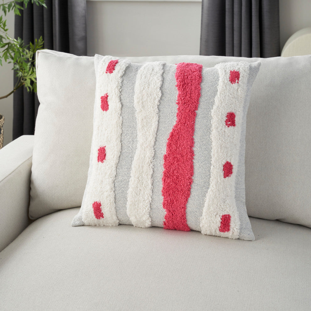 Mina Victory CN980 Throw Pillow, Hot Pink, 18" x 18"