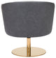Accent Chair, Faux Vinyl Leather, Steel, Gray, Gold, Lounge Hospitality