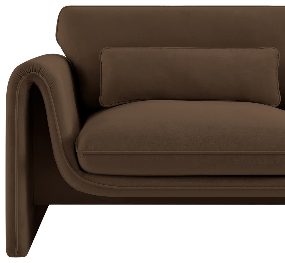 Sloan Brown Velvet Fabric Chair