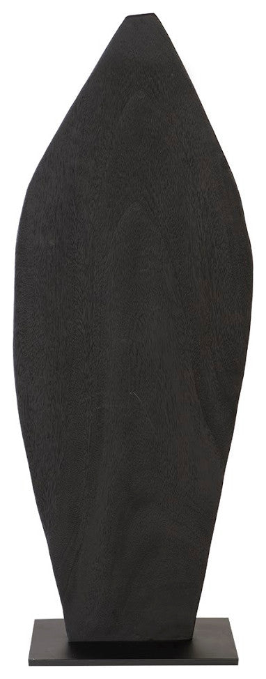 Carved Leaf on Stand, Burnt, Small