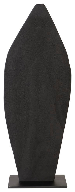 Carved Leaf on Stand, Burnt, Small