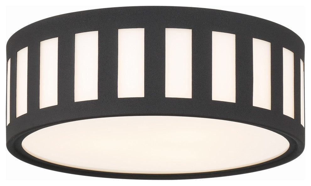 Crystorama Lighting Group KEN-2203 Kendal 3 Light 14"W Flush - Black Forged