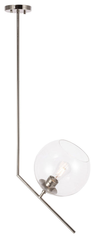 Chrome Finish And Clear Glass 1-Light Pendant