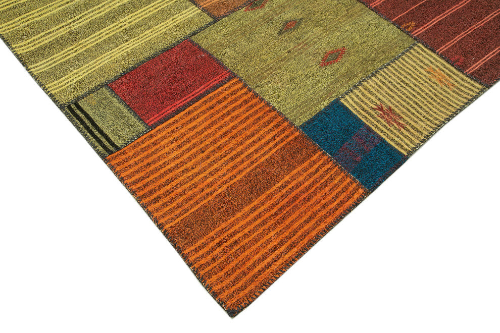 Rug N Carpet - Handmade Oriental 8' 2'' x 11' 7'' Vintage Patchwork Kilim Rug