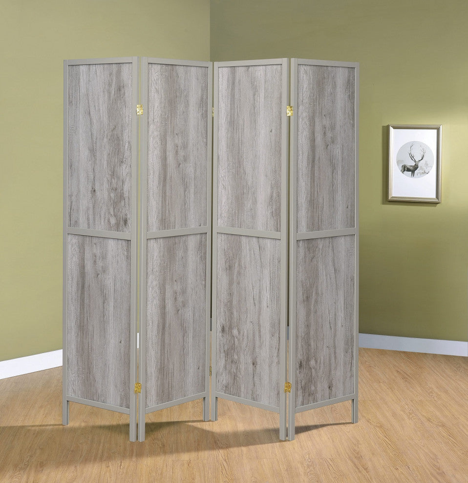 4-Panel Folding Screen, Gray Driftwood