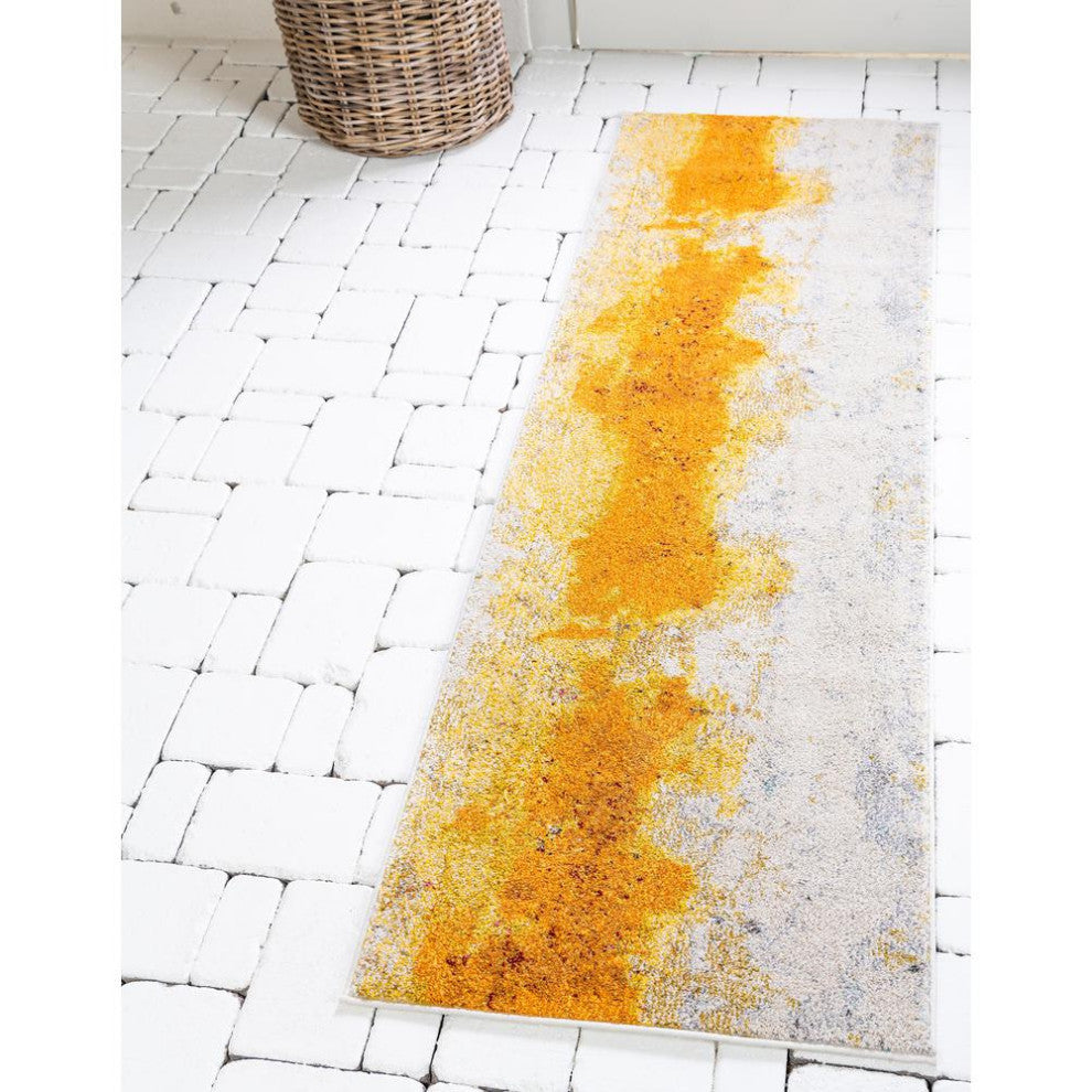Rug Unique Loom Estrella Yellow Runner 2' 7 x 10' 0