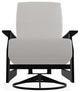 St. Catherine Deep Seat Outdoor Swivel Rocker, Tabloid Cloud/Black