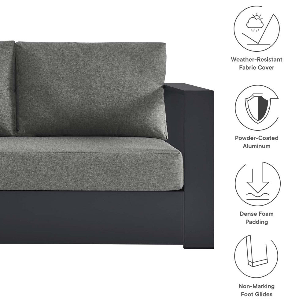 Tahoe Outdoor Patio Powder-Coated Aluminum 2-Piece Left-Facing Chaise Sectional