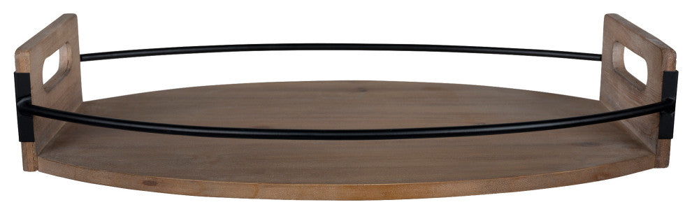 Rustic Brown Oval Wooden Tray
