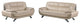 2-Piece Indoor Beige Genuine Leather Five Person Seating Set