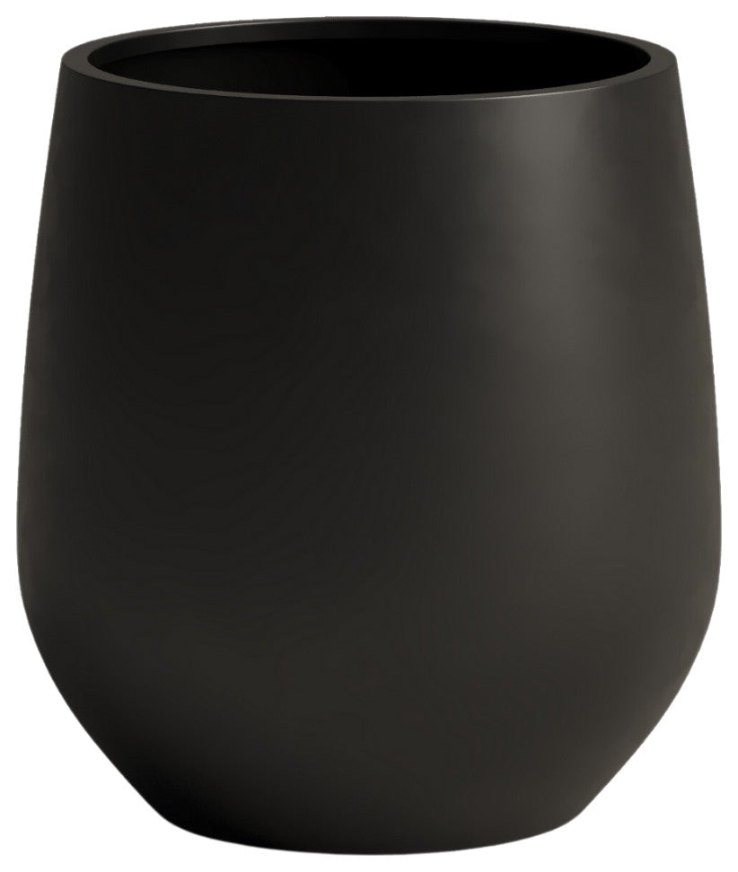 DTY Signature Mount Wilson 1-piece Fiberstone Tapered Planter, Black, Small