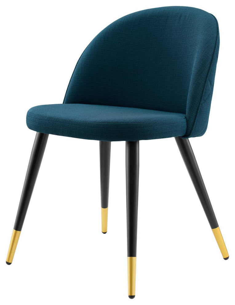 Side Dining Chair, Set of 2, Fabric, Navy Blue, Modern, Cafe Bistro Restaurant