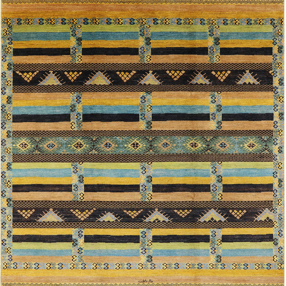 Ahgly Company Indoor Square Mid-Century Modern Area Rugs, 8' Square