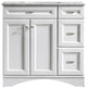 Naples 36" Vanity in White with Carrara White Marble Countertop Without Mirror