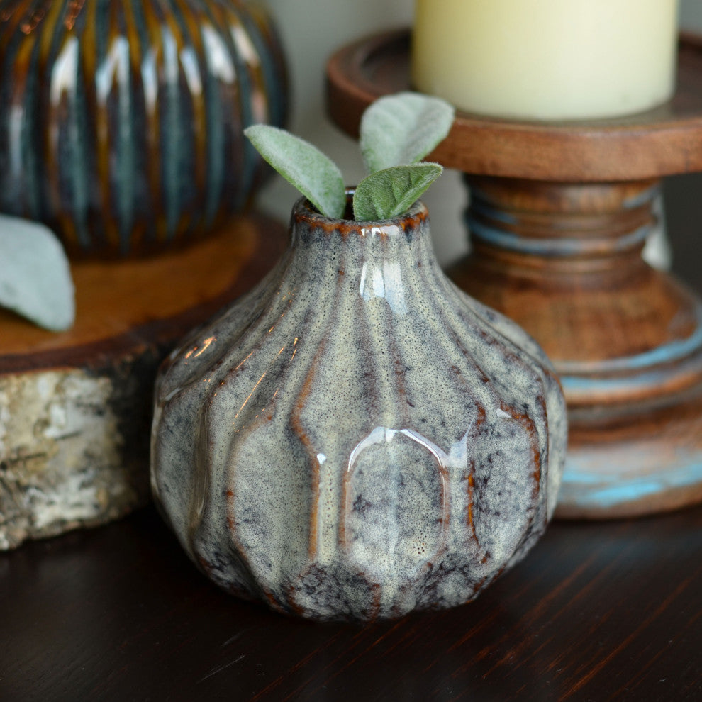 3 Piece Reactive Glazed Vase Set