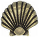 Seashell Cabinet Knob, Large, Antique Brass