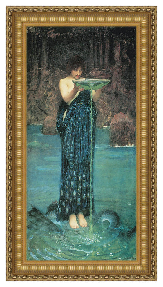 Circe Invidiosa, 1892; Canvas Replica Framed Painting, Grande