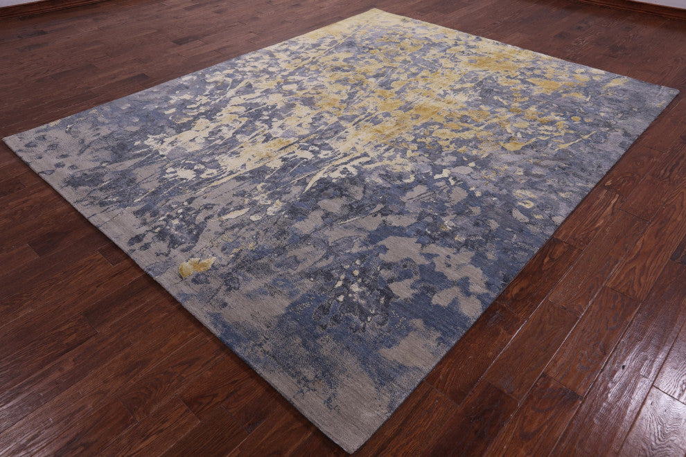 Modern Wool & Silk Hand Knotted Rug 7' 11" X 9' 10" - Q13090